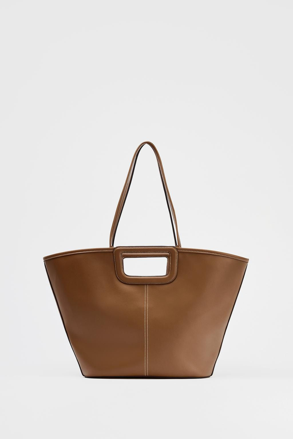 MAXI TOPSTITCHED TOTE BAG - Zara фото 3