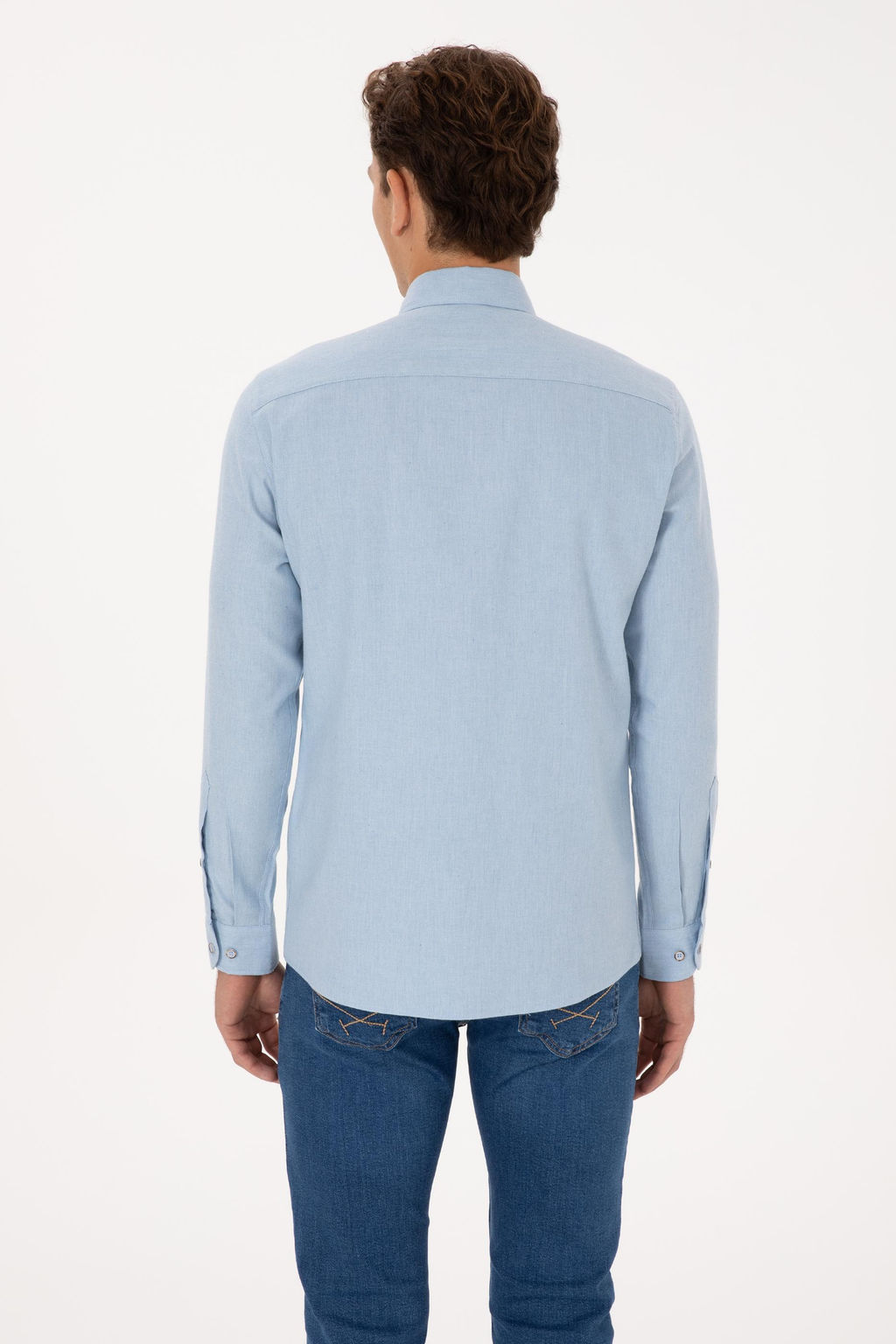 Erkek A__k Mavi Uzun Kollu Basic G_mlek - U.s. polo assn фото 5