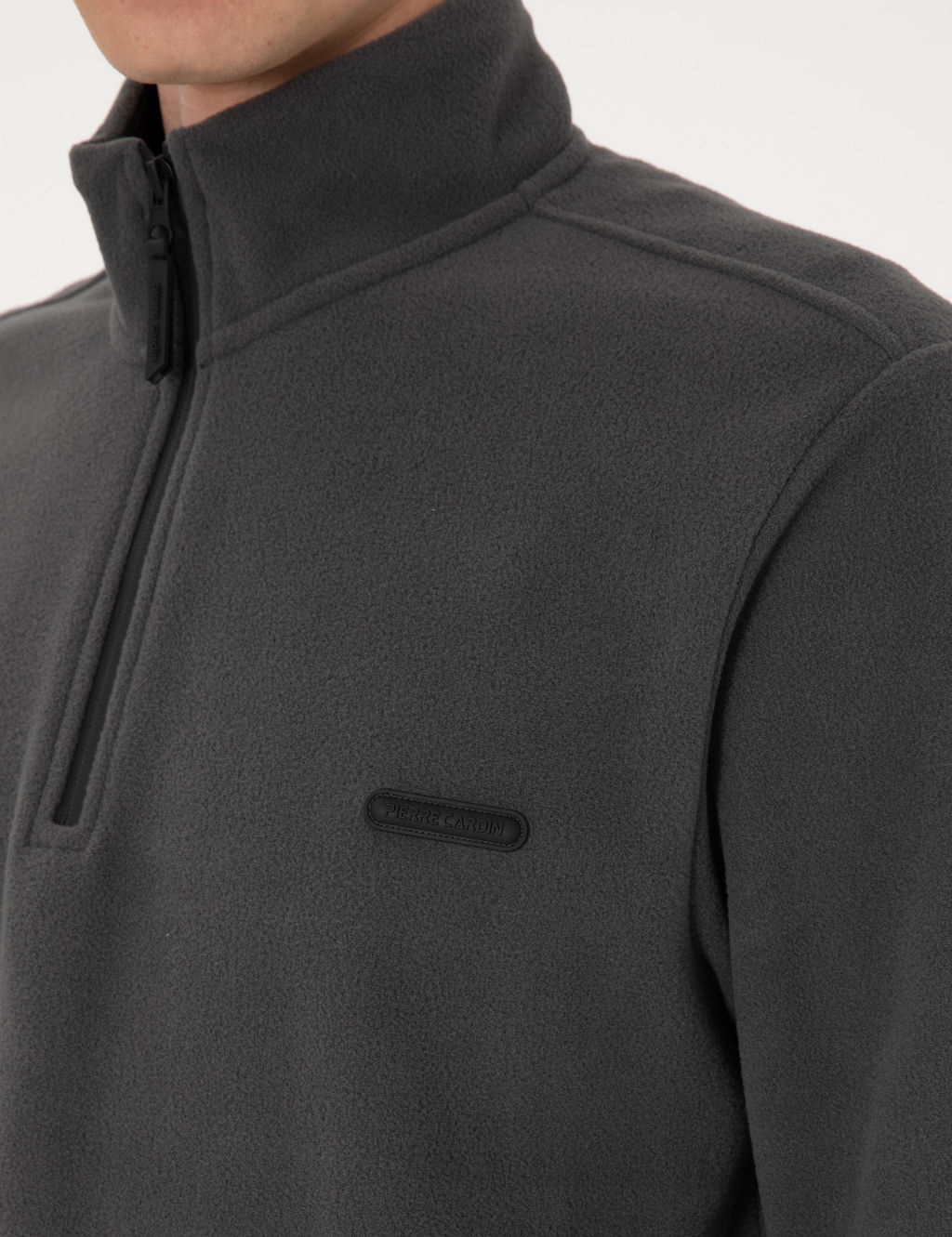 Antrasit Regular Fit Yar_m Fermuarl_ Polar Sweatshirt - Pierre cardin фото 7