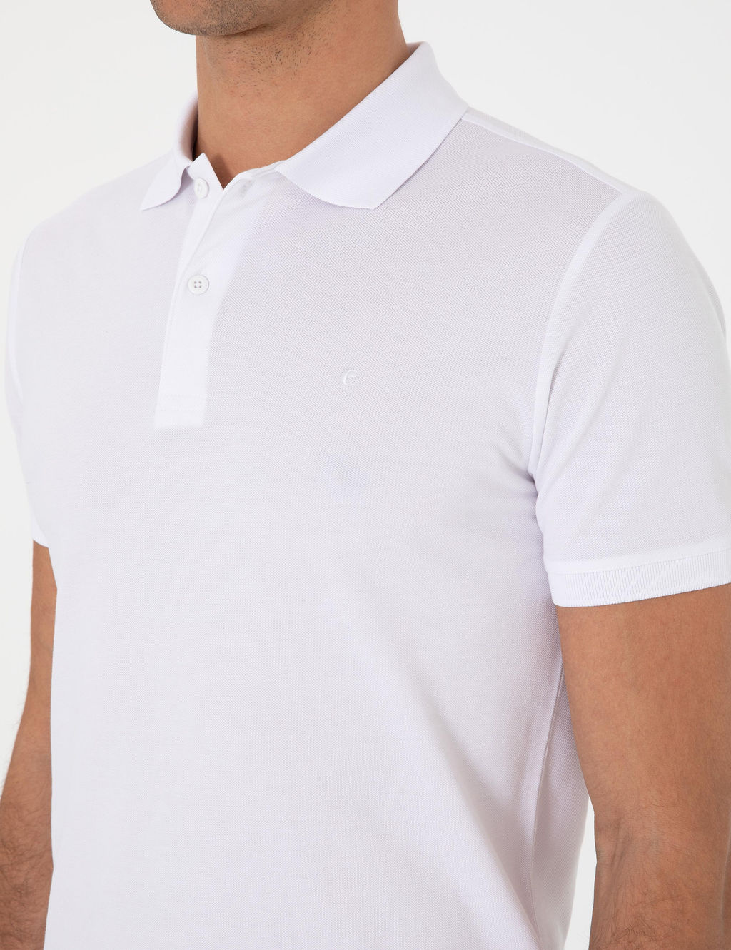 Beyaz Slim Fit %100 Pamuk Polo Yaka T-shirt - Cacharel фото 7
