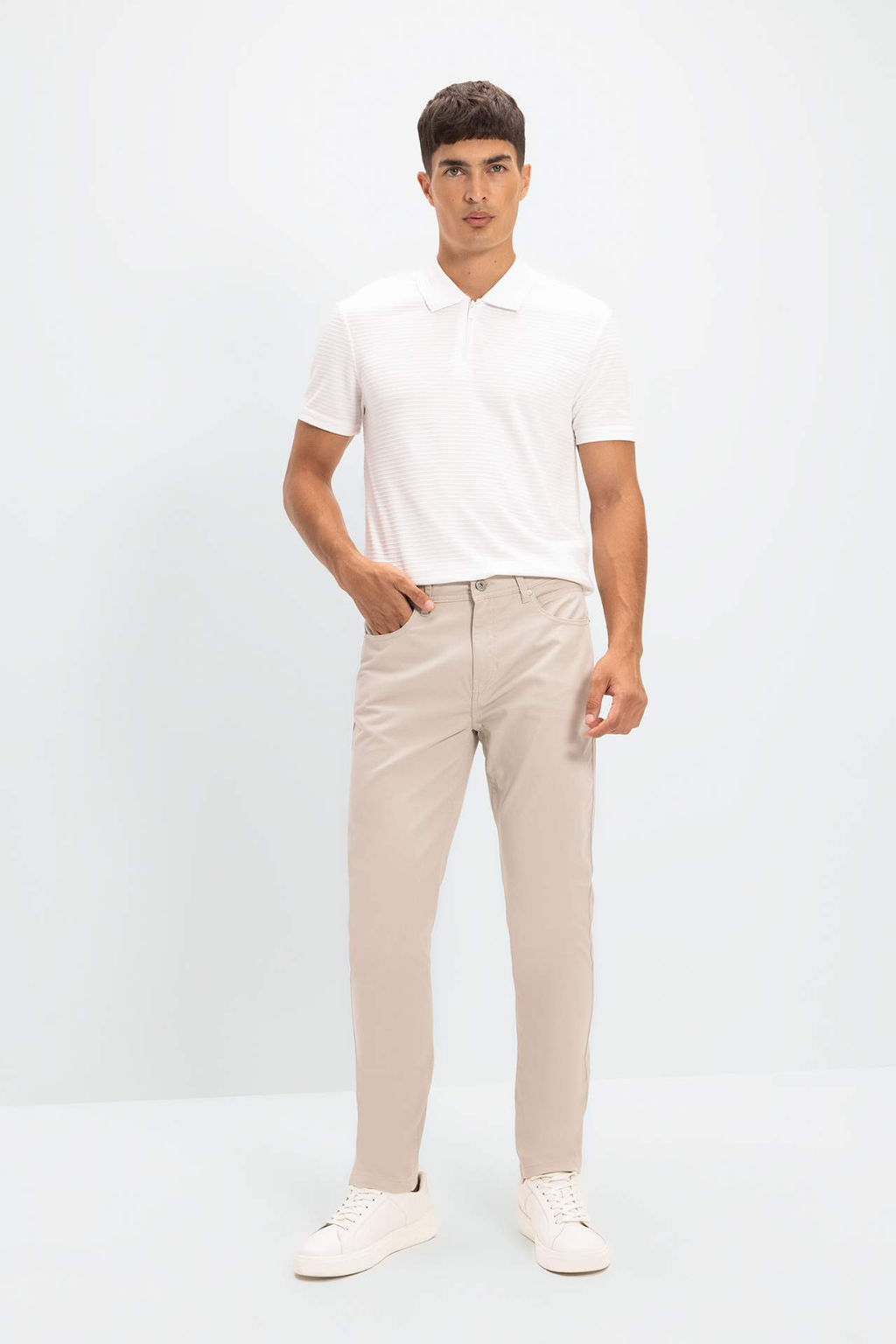 Chino Kanvas Pantolon Slim Fit Dar Kesim Pamuklu Esnek Dar Paca - Defacto фото 4