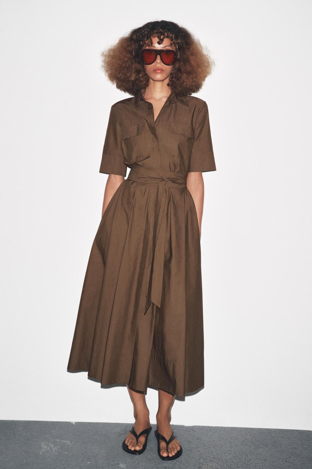 ZW COLLECTION POPLIN DRESS - Zara фото 5