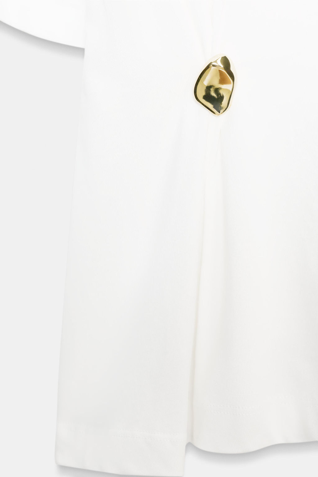 CAMISETA HEAVY COTTON APLIQUE / Blanco roto - Zara фото 7