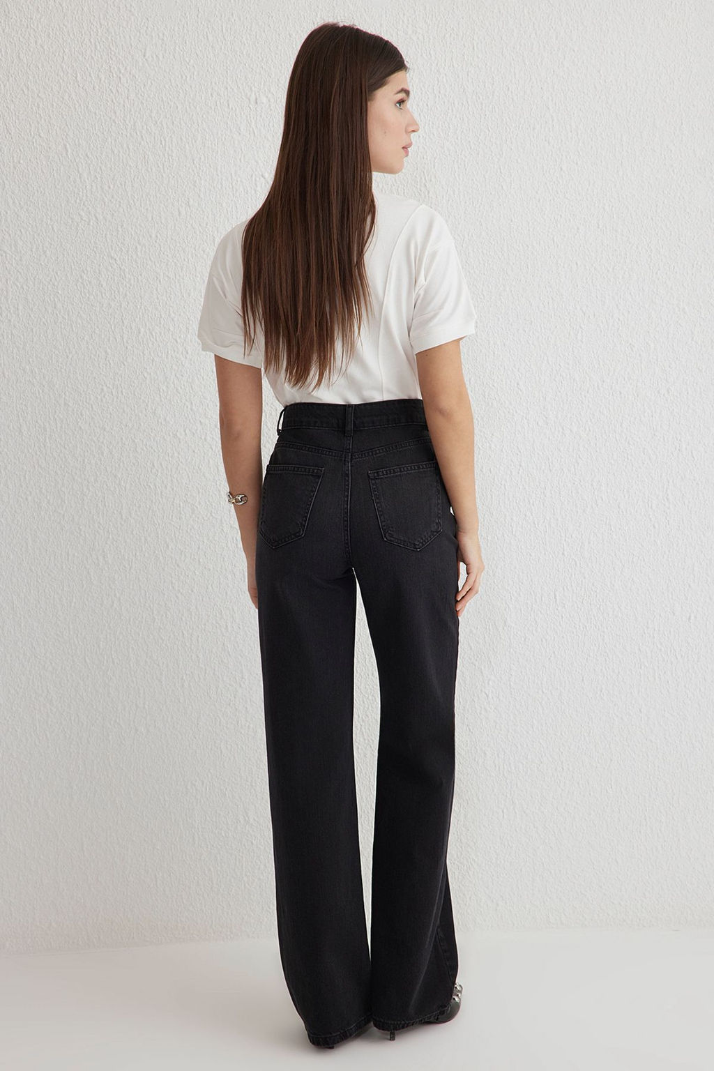 TRENDYOLMILLA Mavi Yuksek Bel Wide Leg Jeans TWOSS25JE00060  фото 5