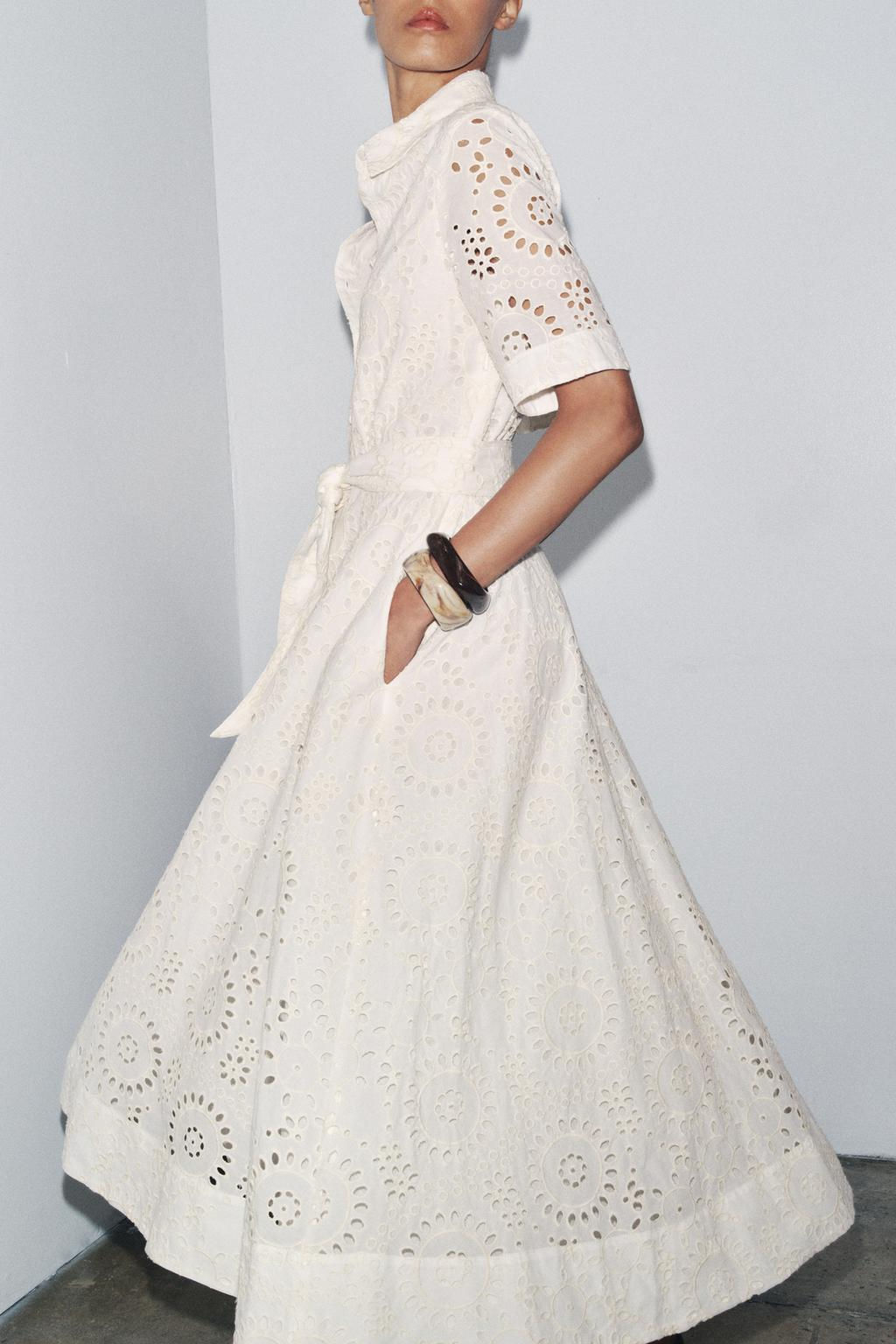 ZW COLLECTION EMBROIDERED SHIRT DRESS - Zara фото 2