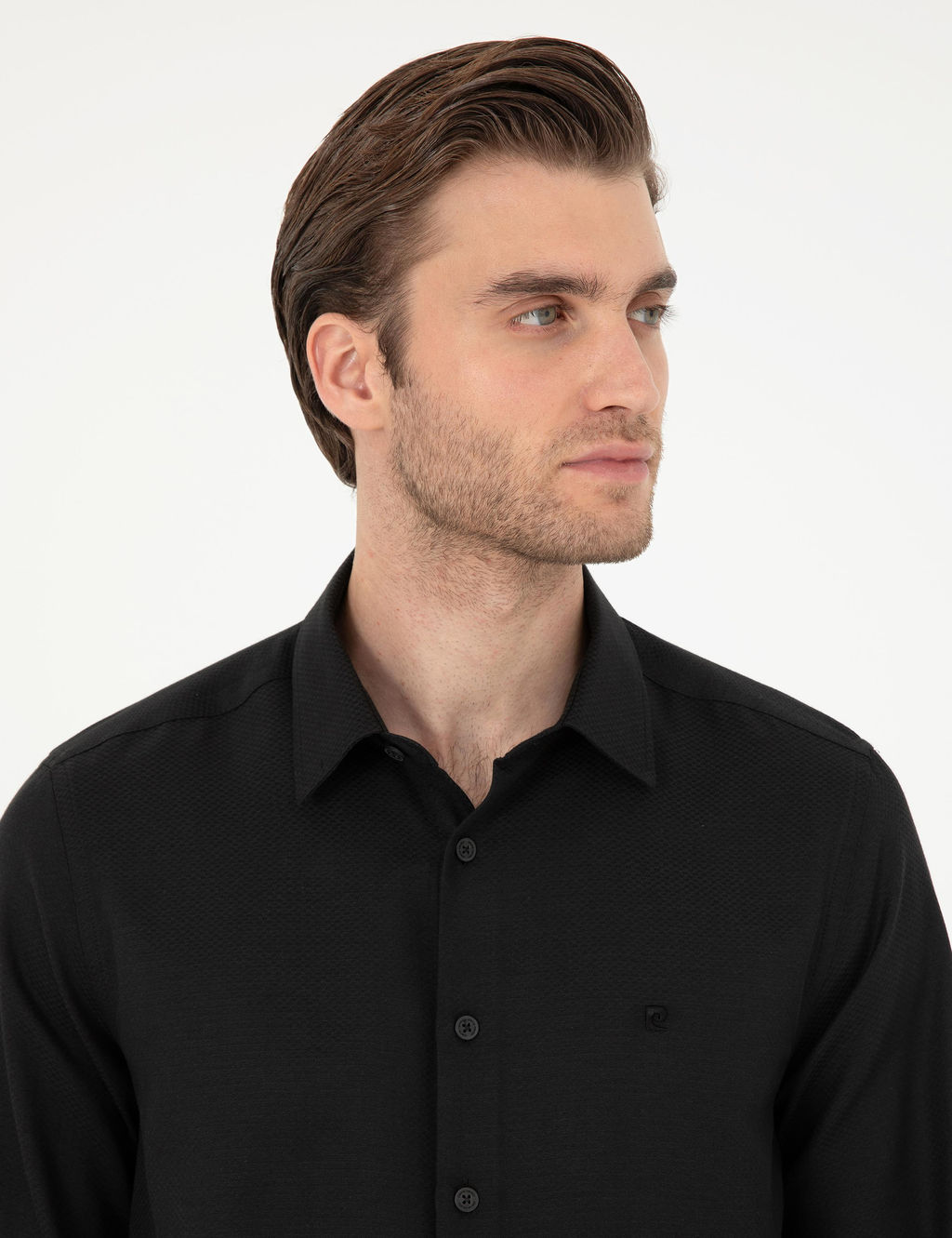 Siyah Slim Fit Arm_rl_ Uzun Kollu G_mlek - Pierre cardin фото 2