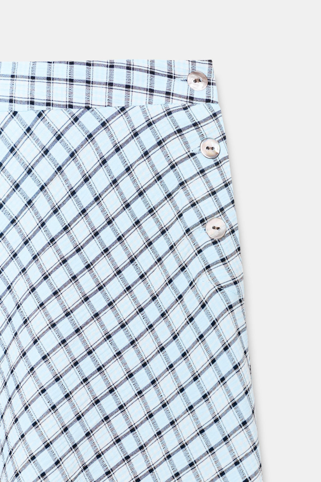 FALDA MIDI CUADROS ASIM?TRICA / Azul / Blanco - Zara фото 10