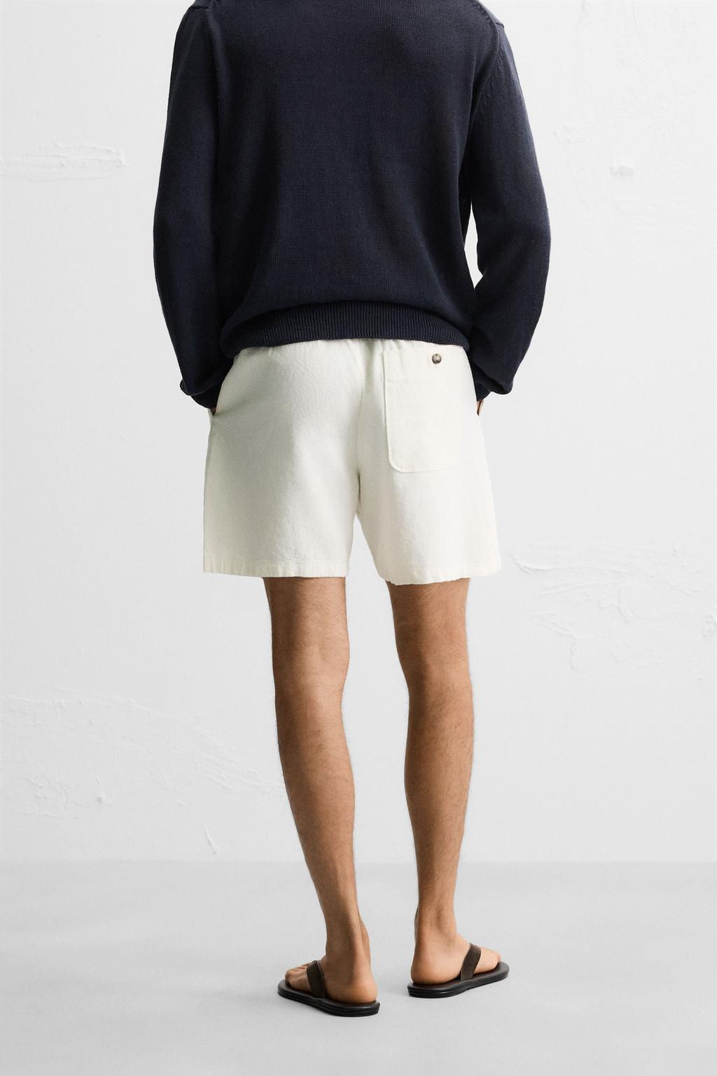 LINEN/COTTON BERMUDA SHORTS - Zara фото 3