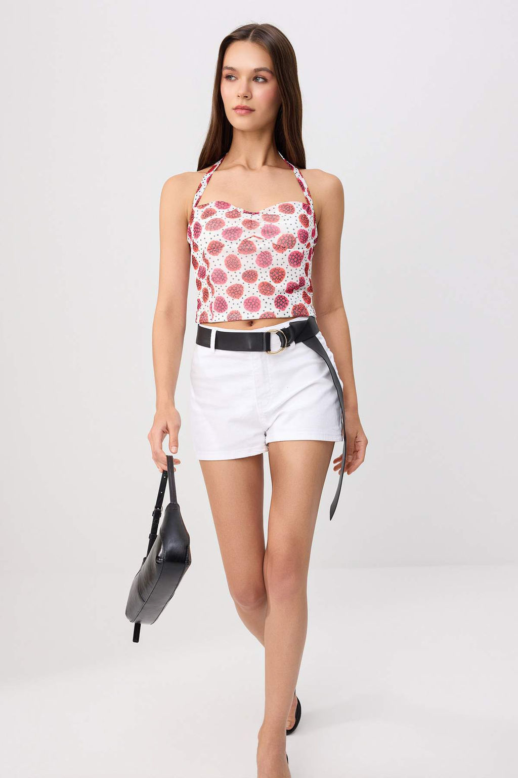 _ok Renkli Fitted/V_cuda Oturan Boyundan Ba_lamal_ Kolsuz Crop/K_sa T_l _rme Bluz TWOSS26BZ00963