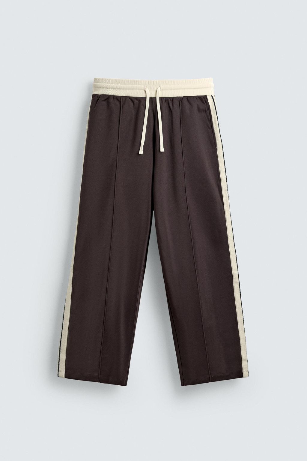 PANTAL?N JOGGER WIDE FIT BANDAS / Granate oscuro - Zara фото 6