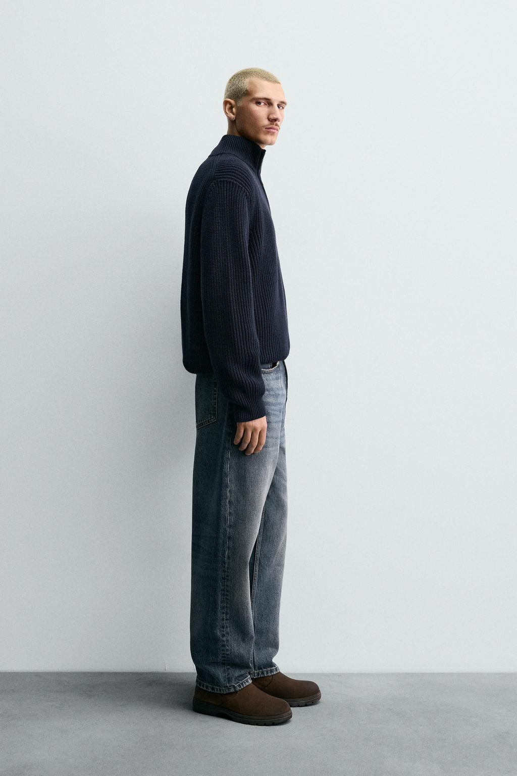 PURL KNIT QUARTER-ZIP SWEATER - Zara фото 4