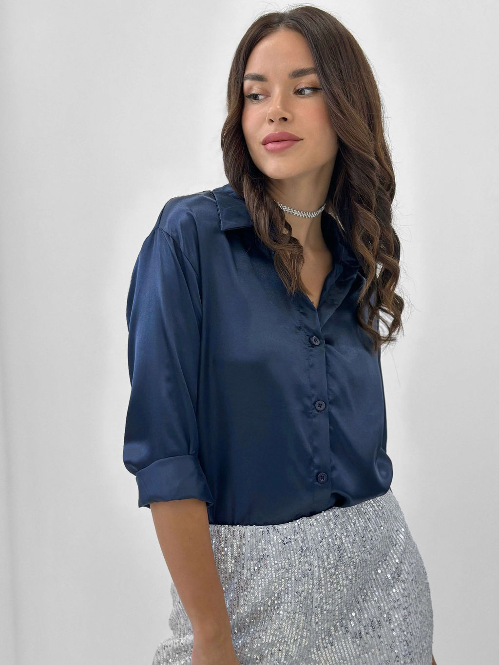 Блузка Маргарет (темно-синий) - Nadi bordo фото 4