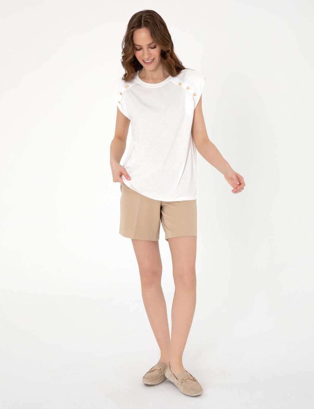Beyaz Regular Fit Ti__rt - Pierre cardin фото 4