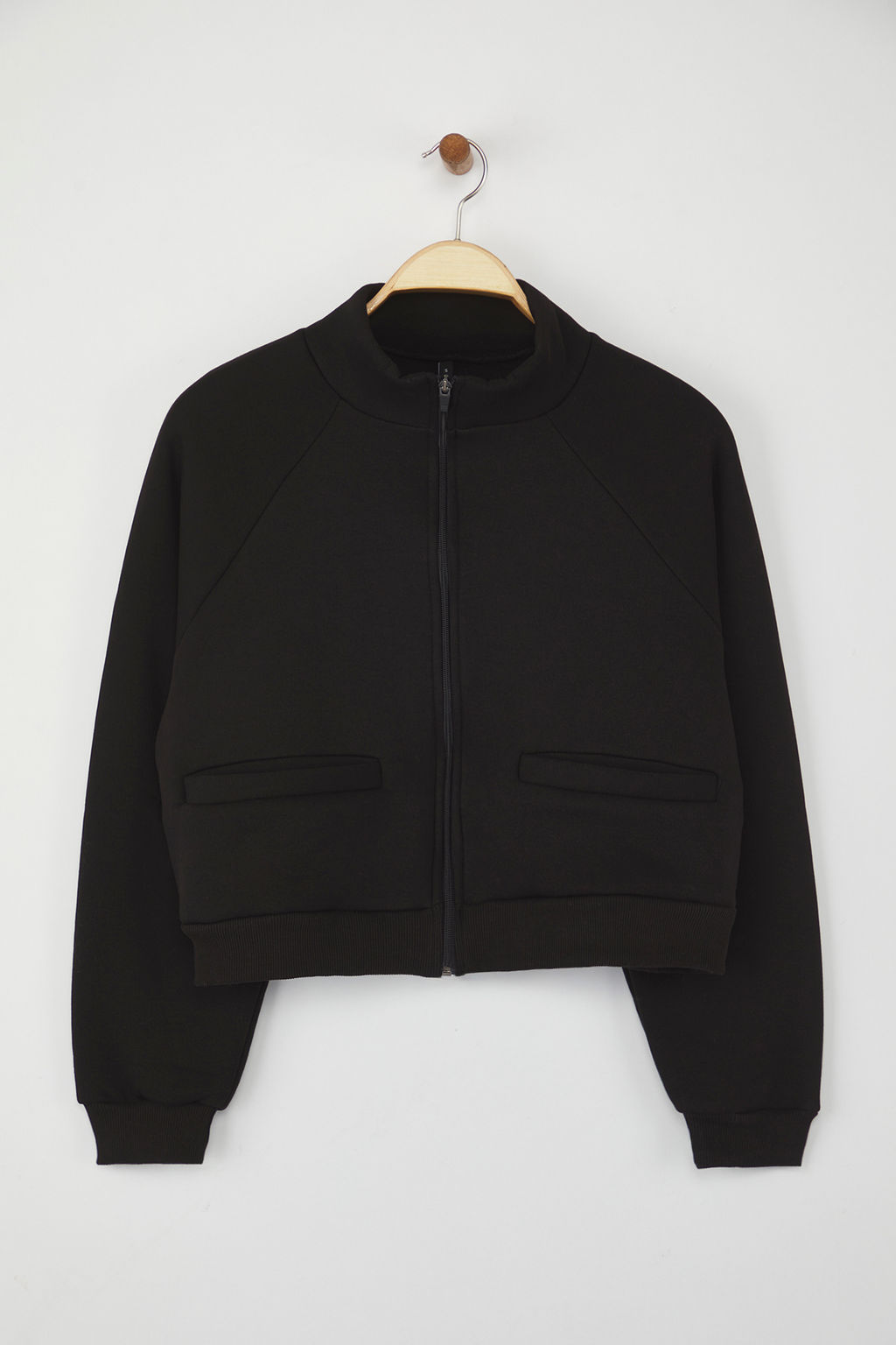 Teen Gri Melanj Regular Kal?p Fermuarl? Dik Yaka Kal?n Ici Polarl? Orme Sweatshirt TWOAW26SW00017 - Trendyolmilla фото 12