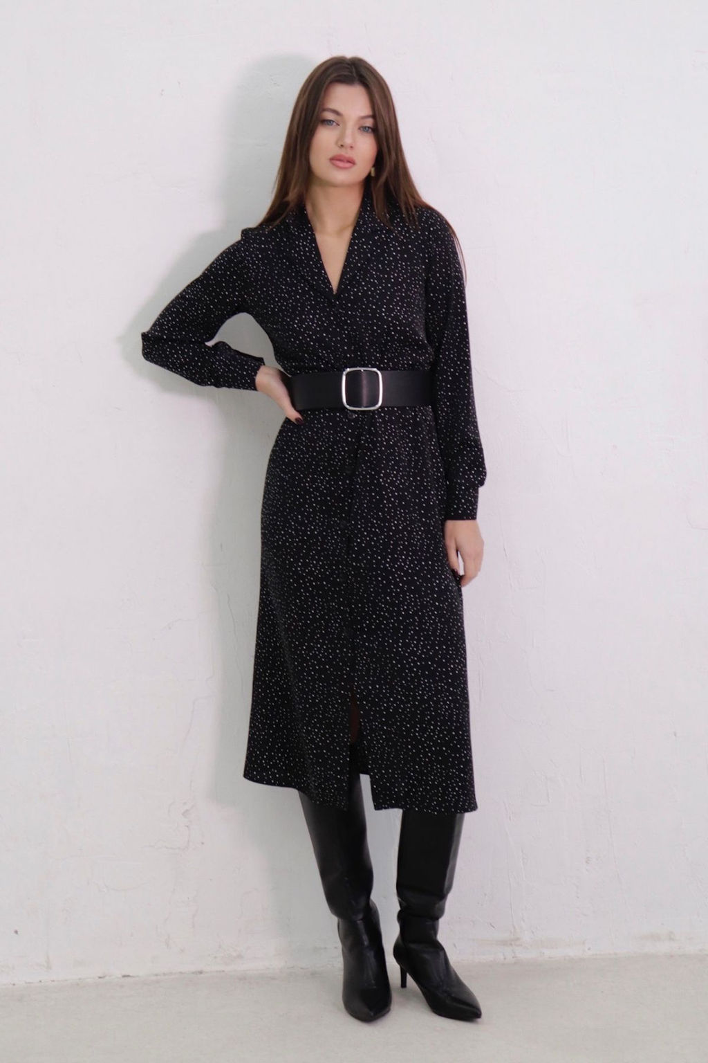 Платье-рубашка с английским воротником принт - Martichelli фото 335