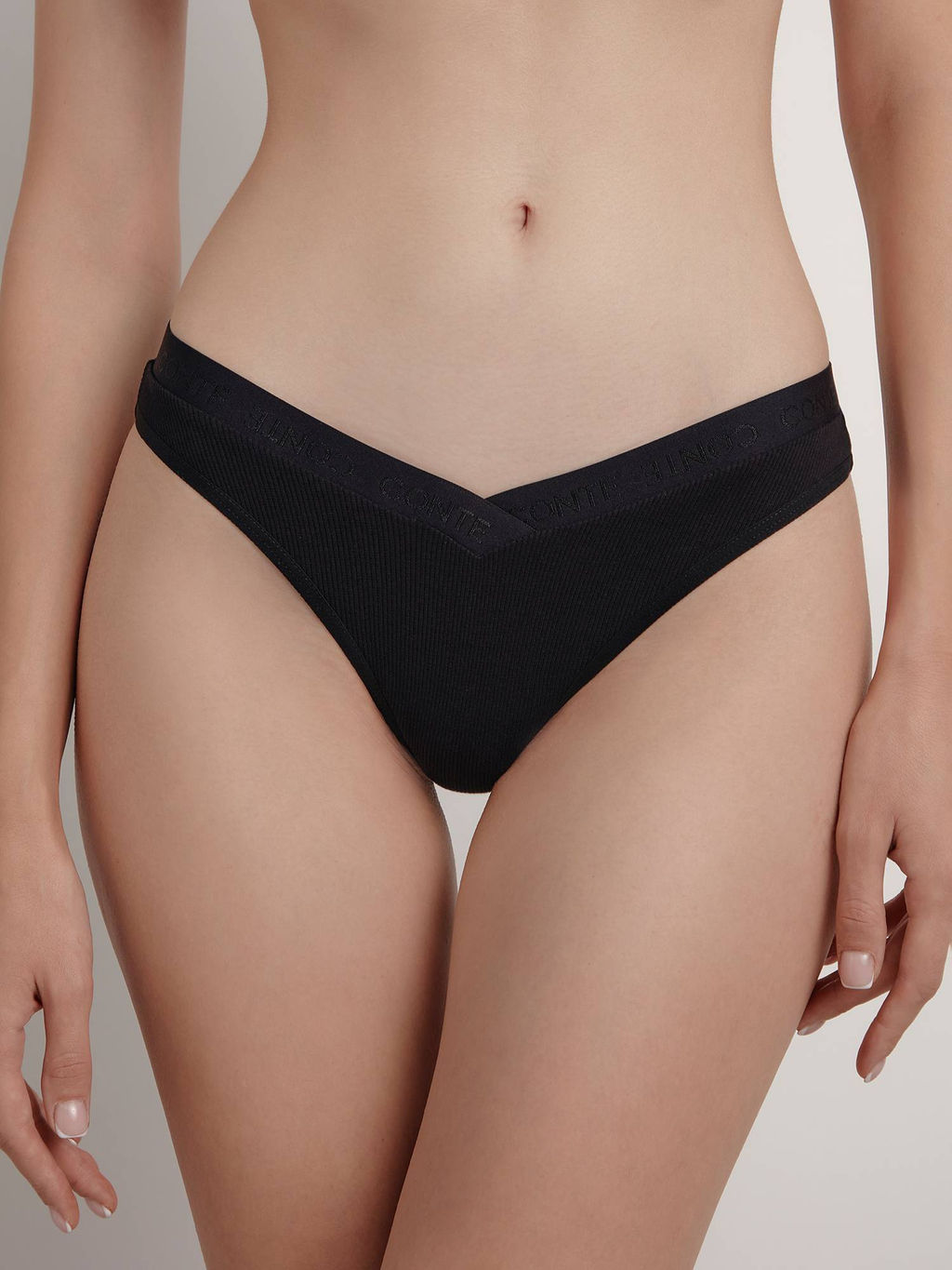 CONTE TIE DYE RIB LBR 2210 Трусы бразилиана с V-образной линией талии black