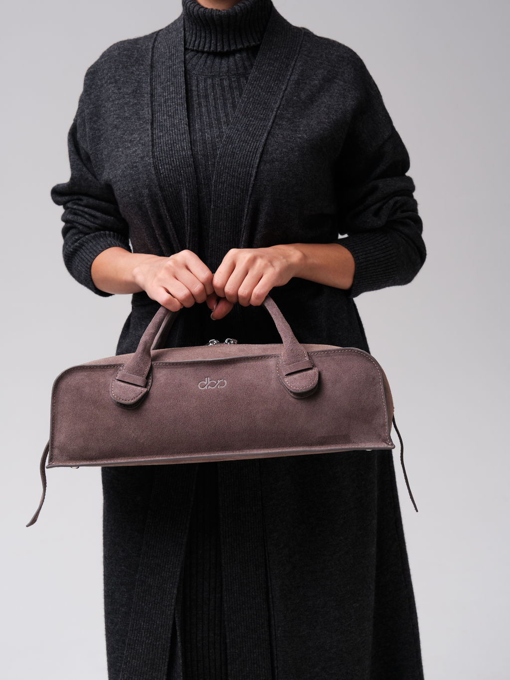 Замшевая сумка багет Doxie DBR 31157 темно-серый  фото 3