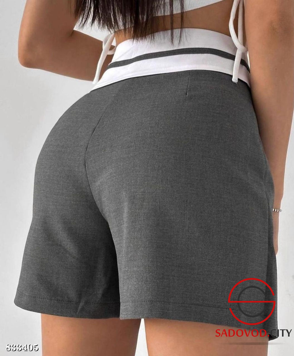Юбка шорты на молнии с высокой посадкой