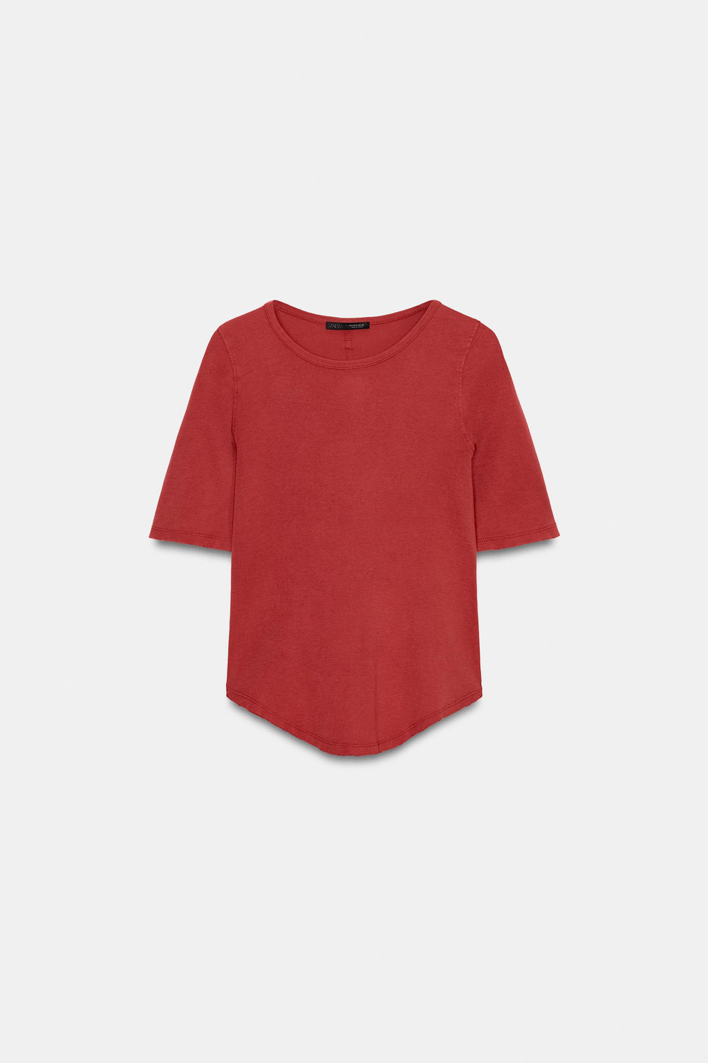 CAMISETA EFECTO LAVADO / Rojo - Zara фото 8