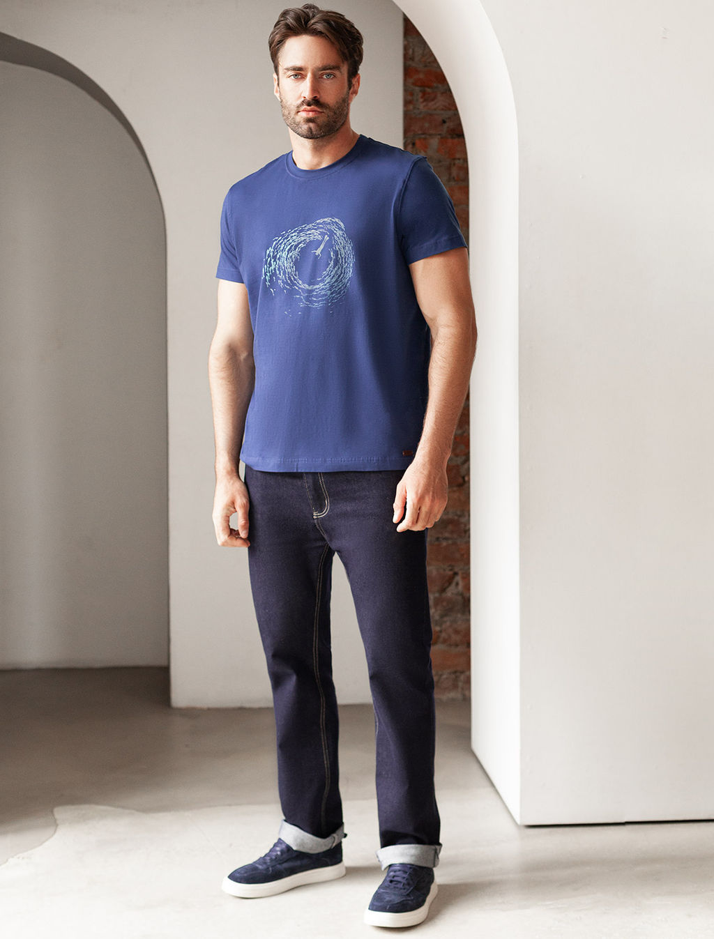 Футболка из премиального хлопка с авторским принтом - Vilatte фото 5