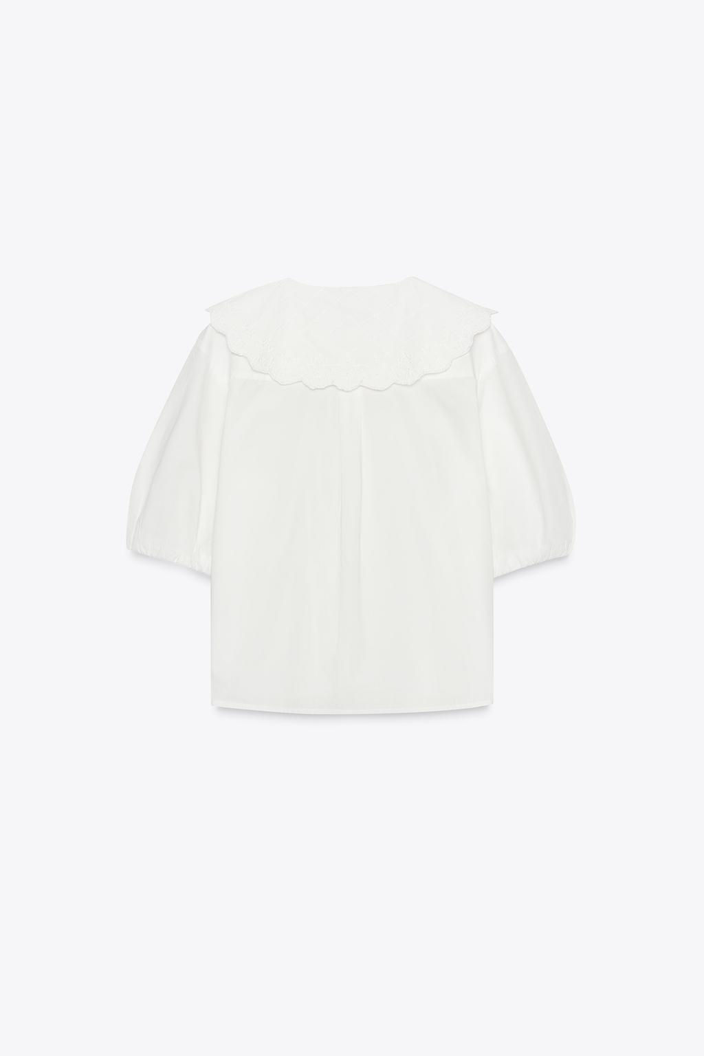 EMBROIDERED PETER PAN COLLAR SHIRT - Zara фото 7