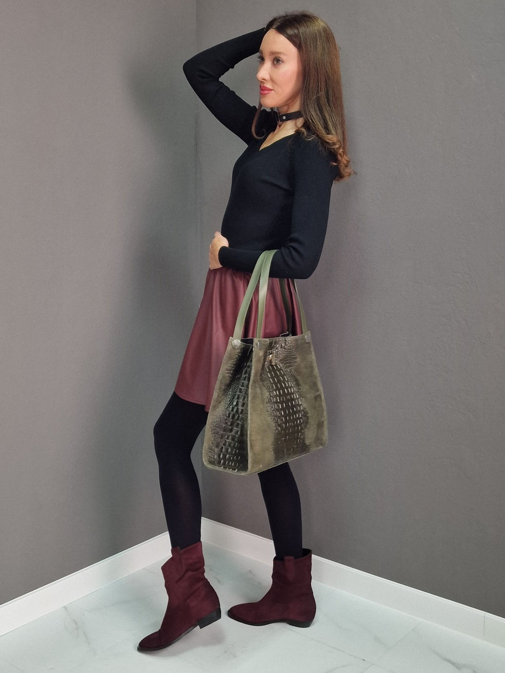 Сумка женская из телячьей кожи