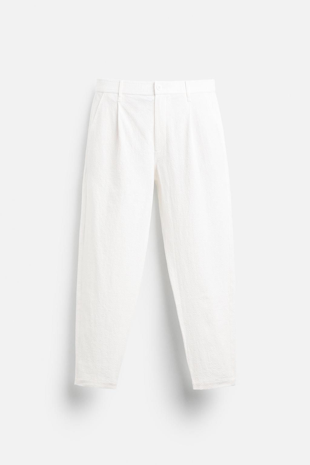 TEXTURED PLEATED TROUSERS - Zara фото 6