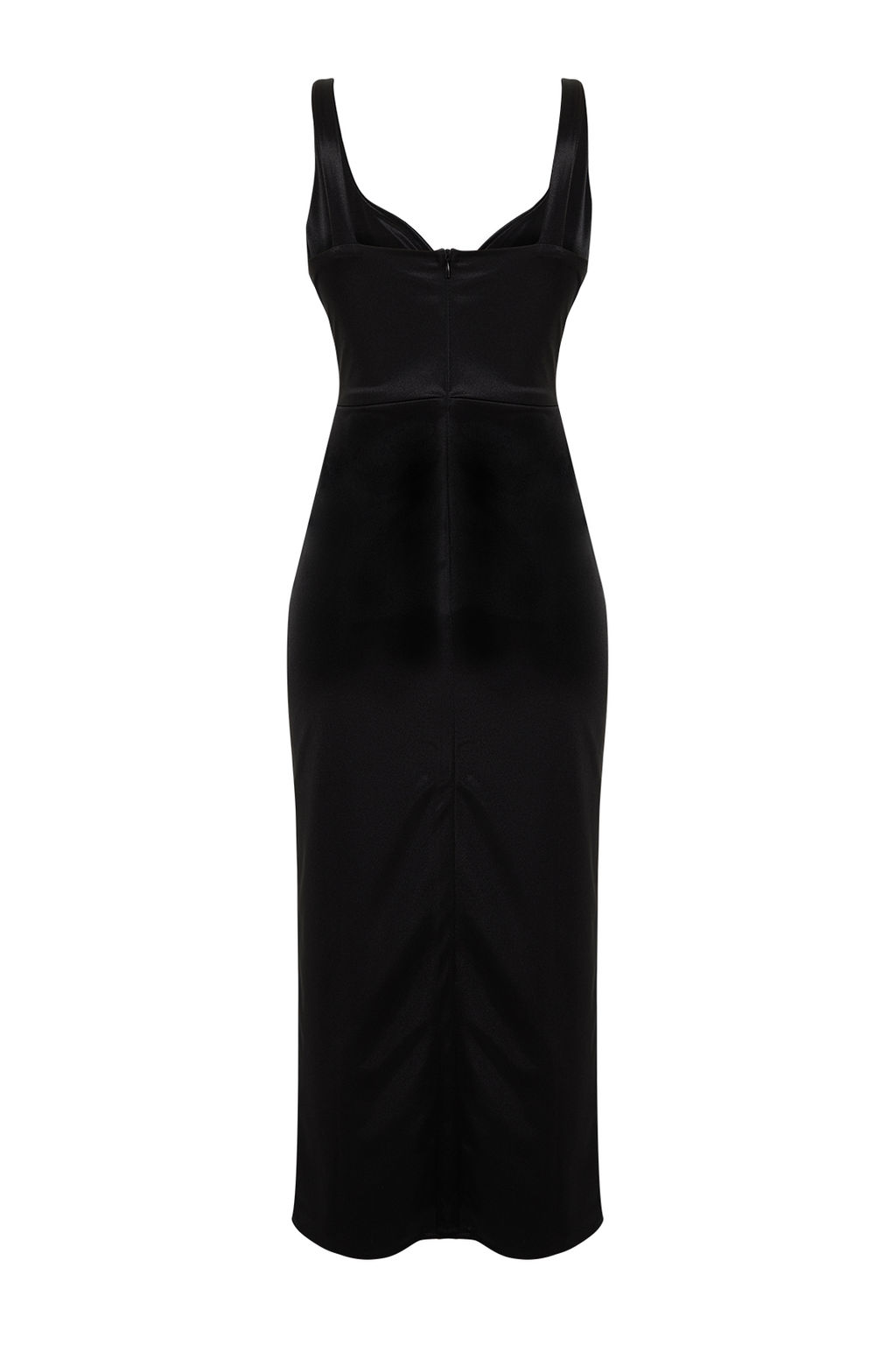 Siyah Drapeli Anvelop Orme Saten Elbise TPRSS24EL00054 - Trendyolmilla фото 8