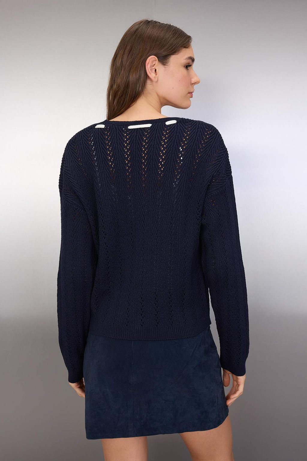 Lacivert Pamuk Kar?s?ml? Triko H?rka TWOAW26HI00226 - Trendyolmilla фото 4