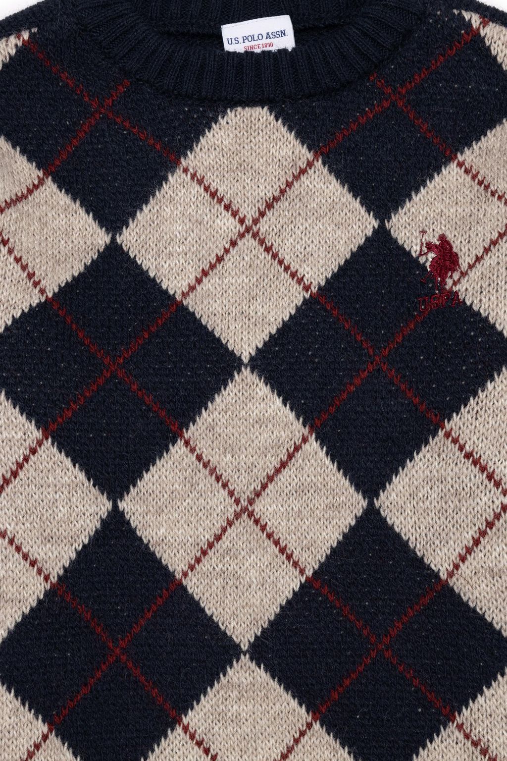 U. S. Polo Assn / Темно-синий трикотажный свитер с круглым вырезом для мальчика - U.s. polo assn фото 4
