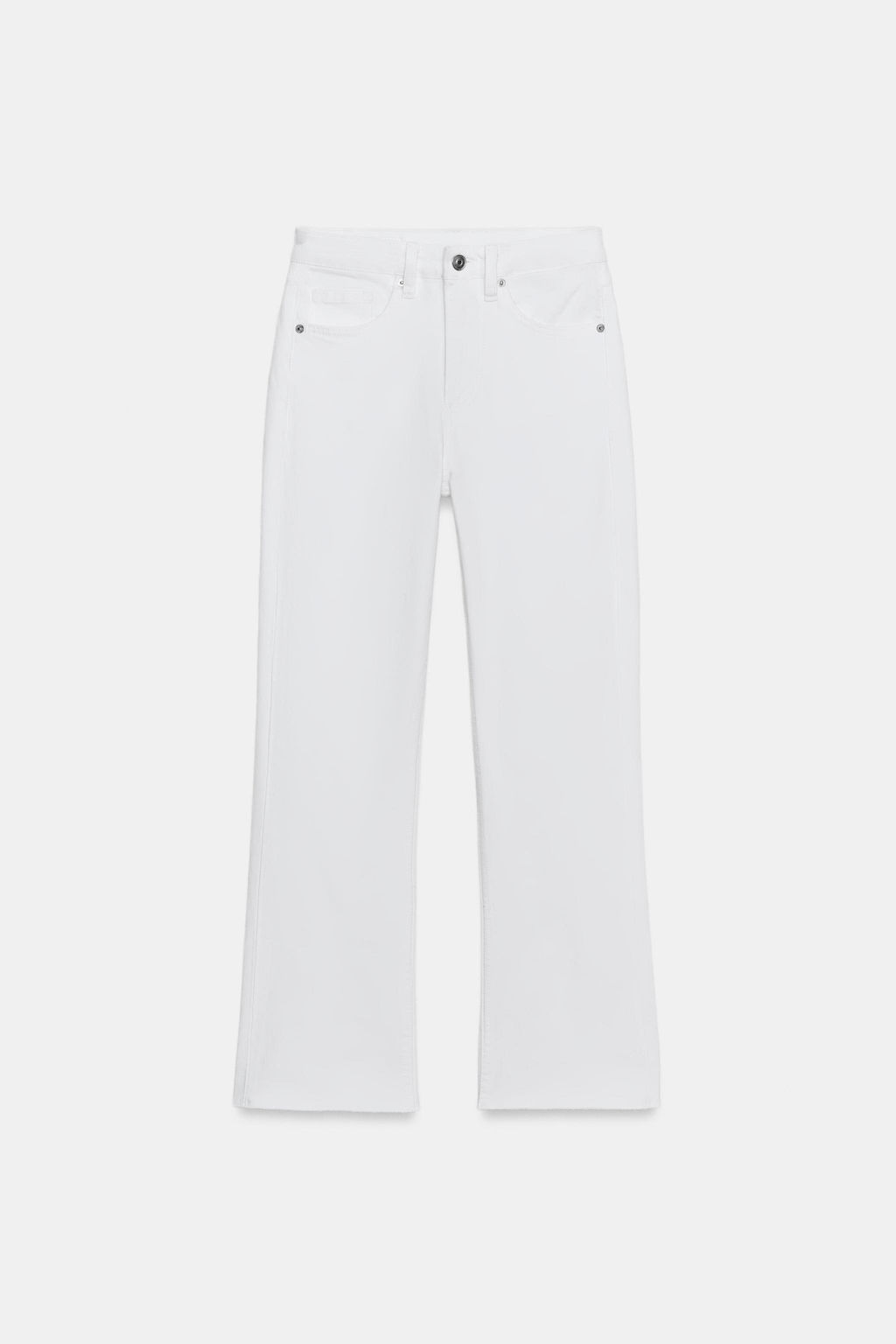 JEANS TRF CROPPED FLARE TIRO ALTO / Blanco - Zara фото 8