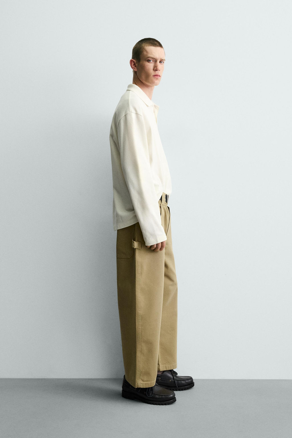 PANTAL?N CARPINTERO WIDE FIT / Tostado - Zara фото 4