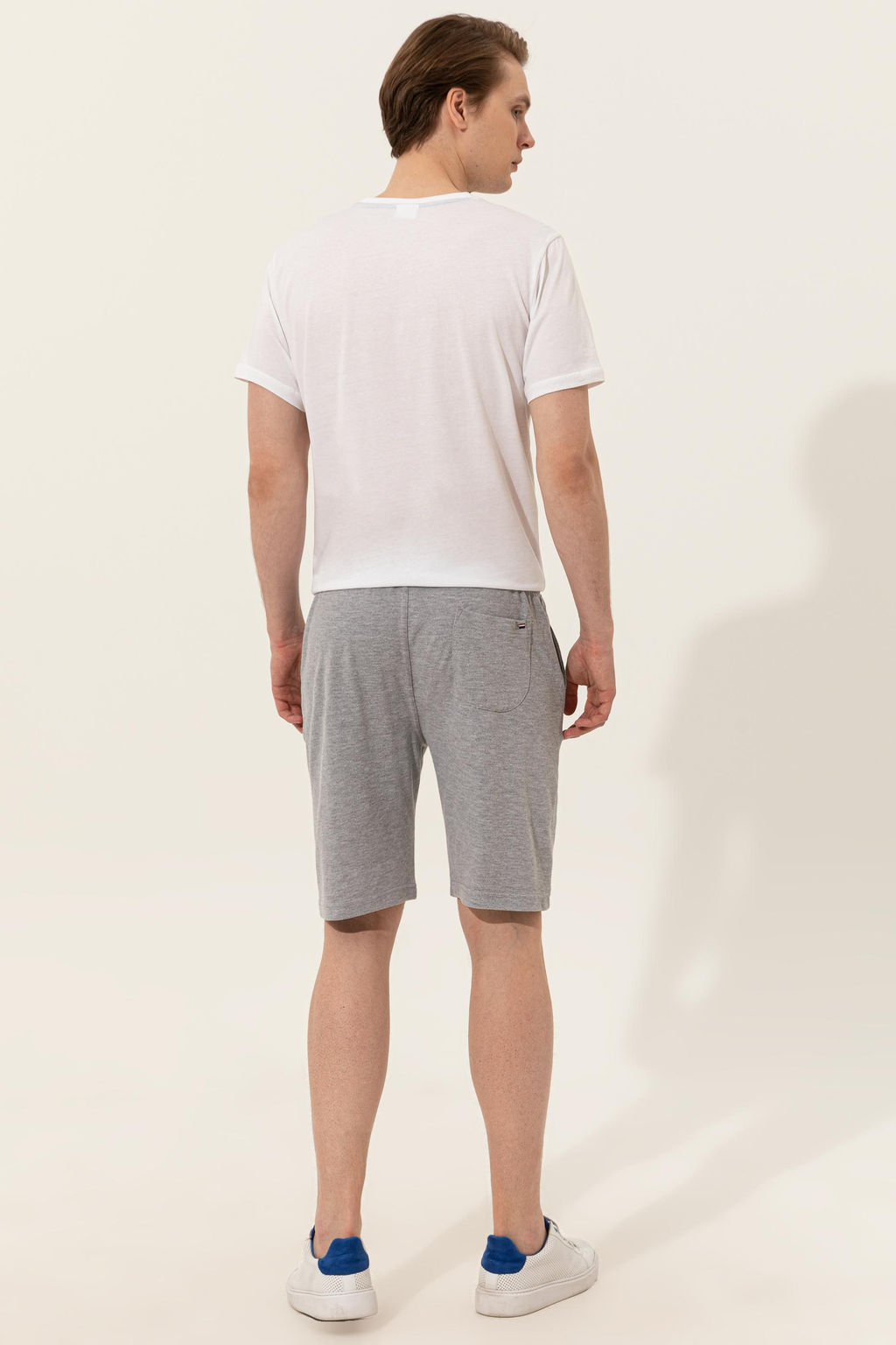 Мужские серые меланжевые вязаные шорты Неожиданная скидка в корзине - U.s. polo assn фото 4