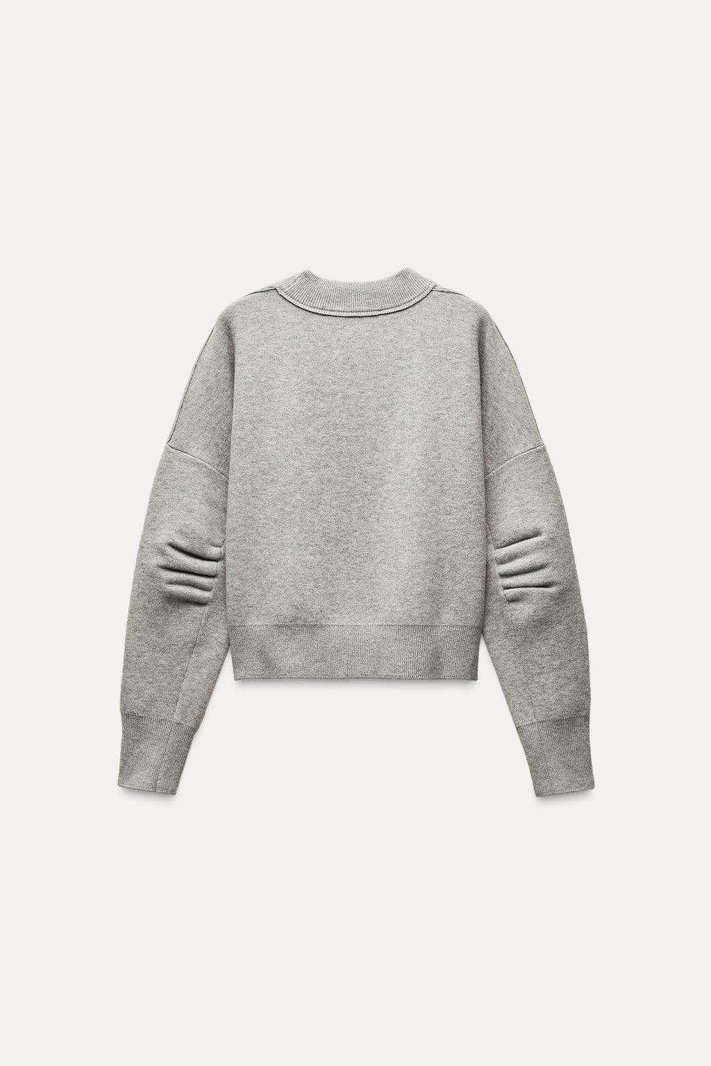 PLEATED SLEEVE KNIT SWEATSHIRT - Zara фото 11