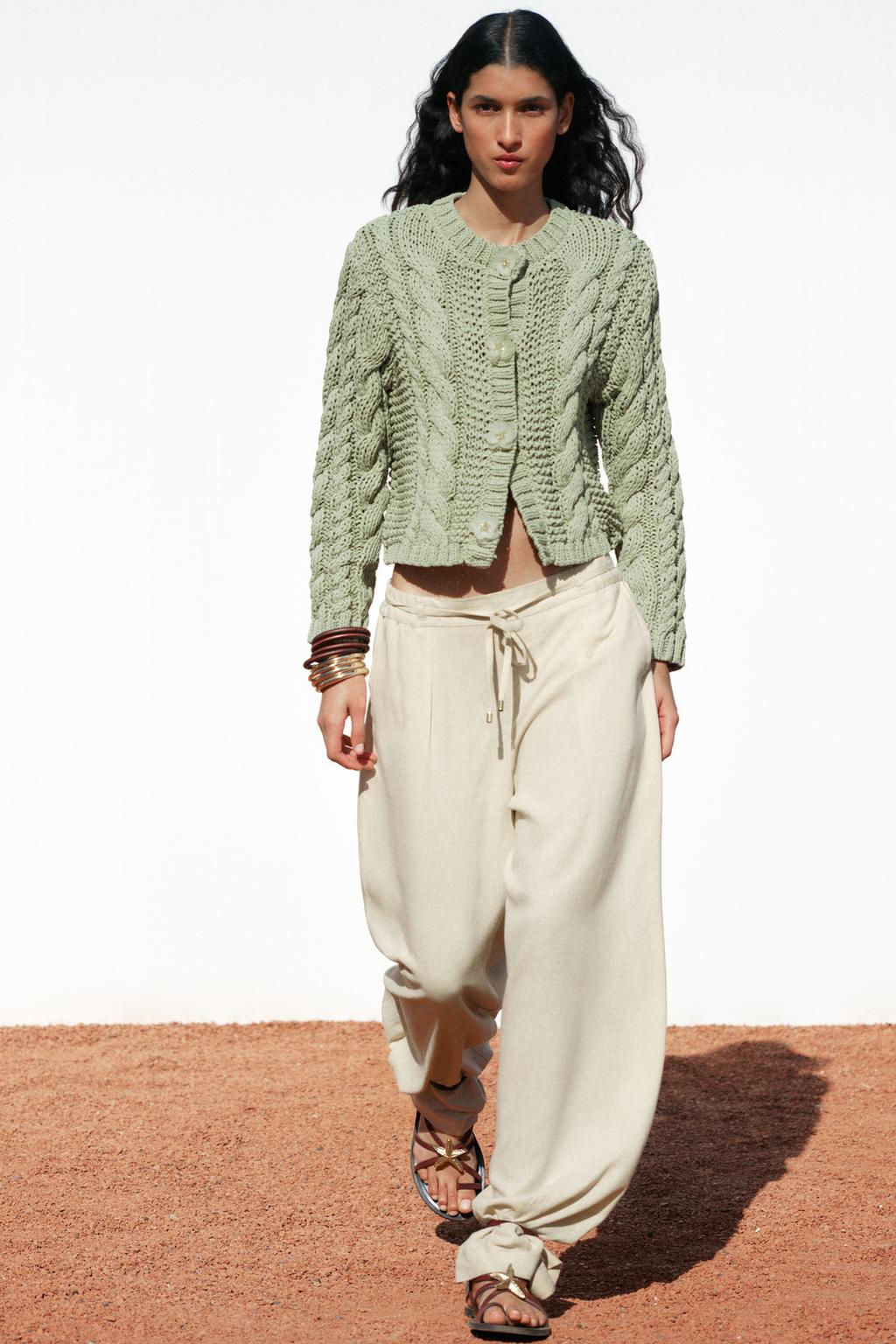 FLORAL BUTTON KNIT CARDIGAN - Zara фото 3