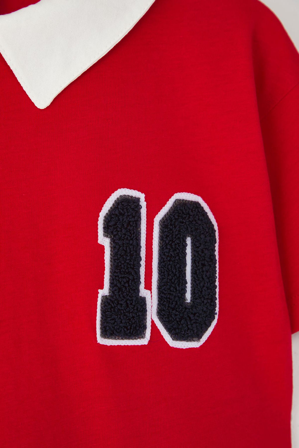 K?rm?z? K?z Cocuk %100 Pamuk Nak?sl? Gomlek Yaka K?sa Kol K?sa Orme Elbise TKDSS25EL00090 - Trendyolmilla фото 3