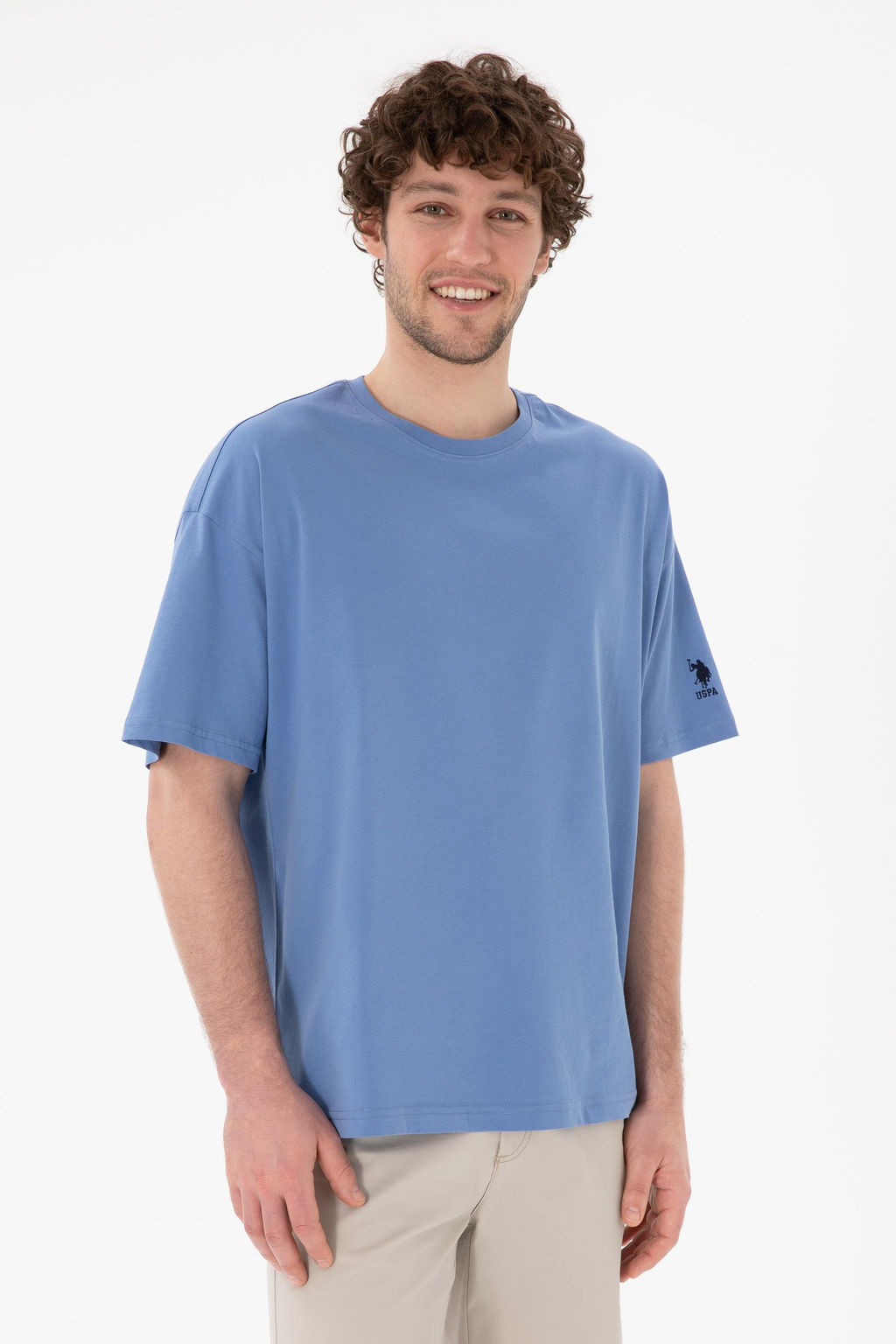 Erkek Oversize Fit Bisiklet Yaka Koyu Mavi Ti__rt Sepette S_rpriz _ndirim - U.s. polo assn фото 2