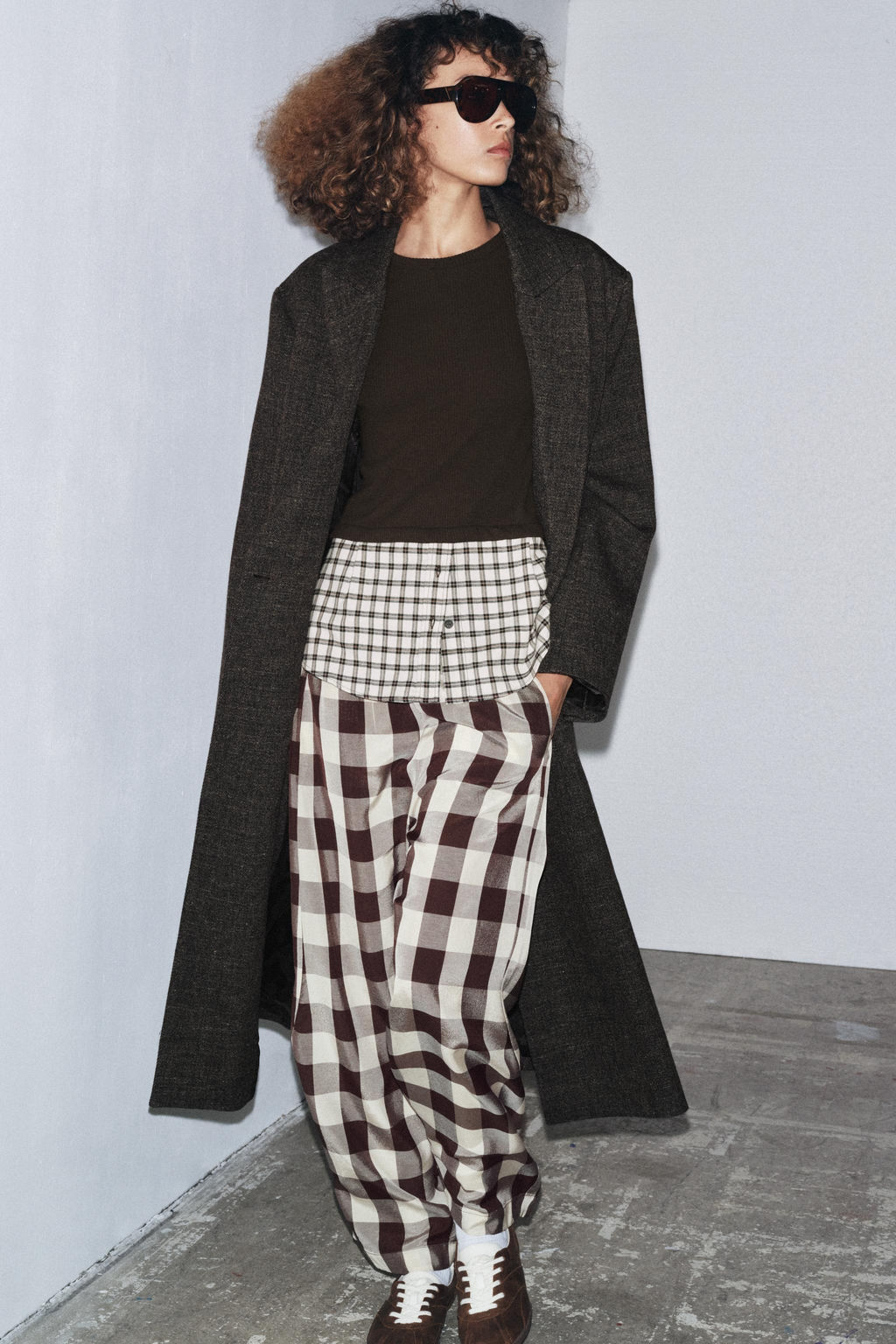 CONTRAST CHECK T-SHIRT - Zara фото 8