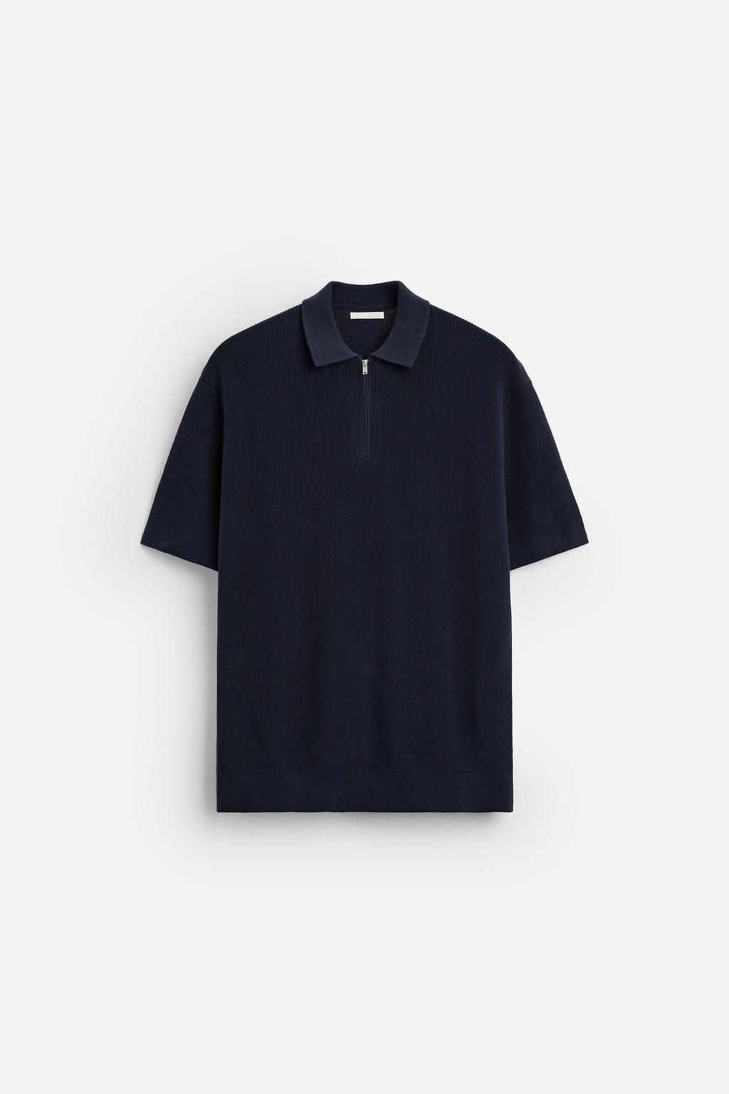 PEARL KNIT POLO SHIRT WITH ZIP - Zara фото 7