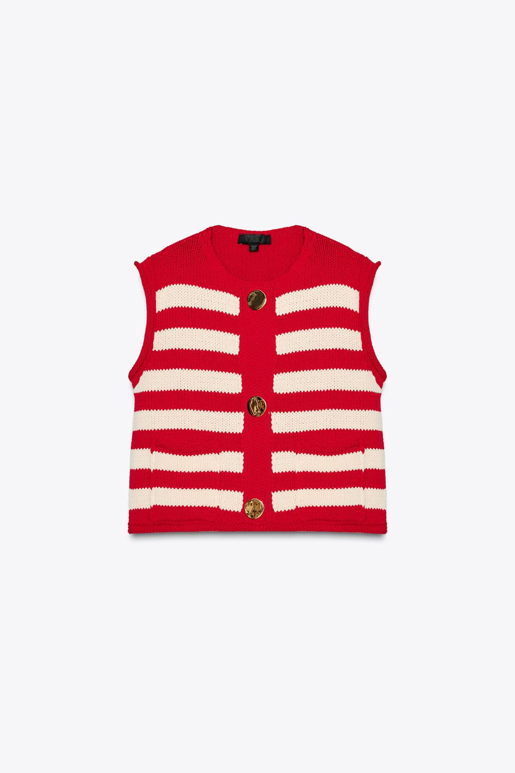 STRIPED KNIT WAISTCOAT TOP - Zara фото 5