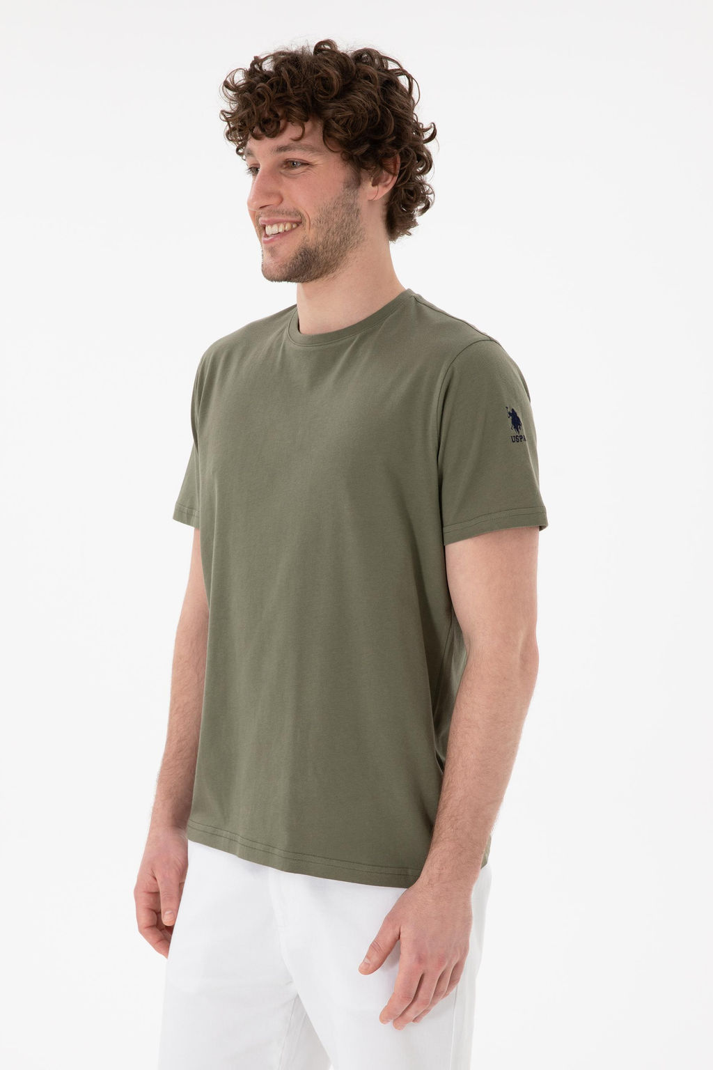 Erkek Regular Fit Bisiklet Yaka Koyu Haki Basic Ti__rt Sepette S_rpriz _ndirim - U.s. polo assn фото 2