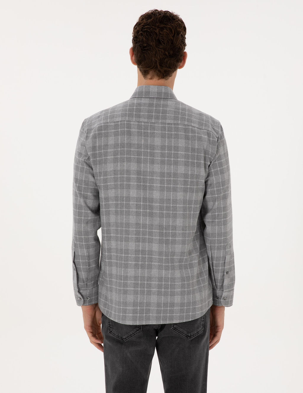 Gri Regular Fit Uzun Kollu G_mlek - Pierre cardin фото 5
