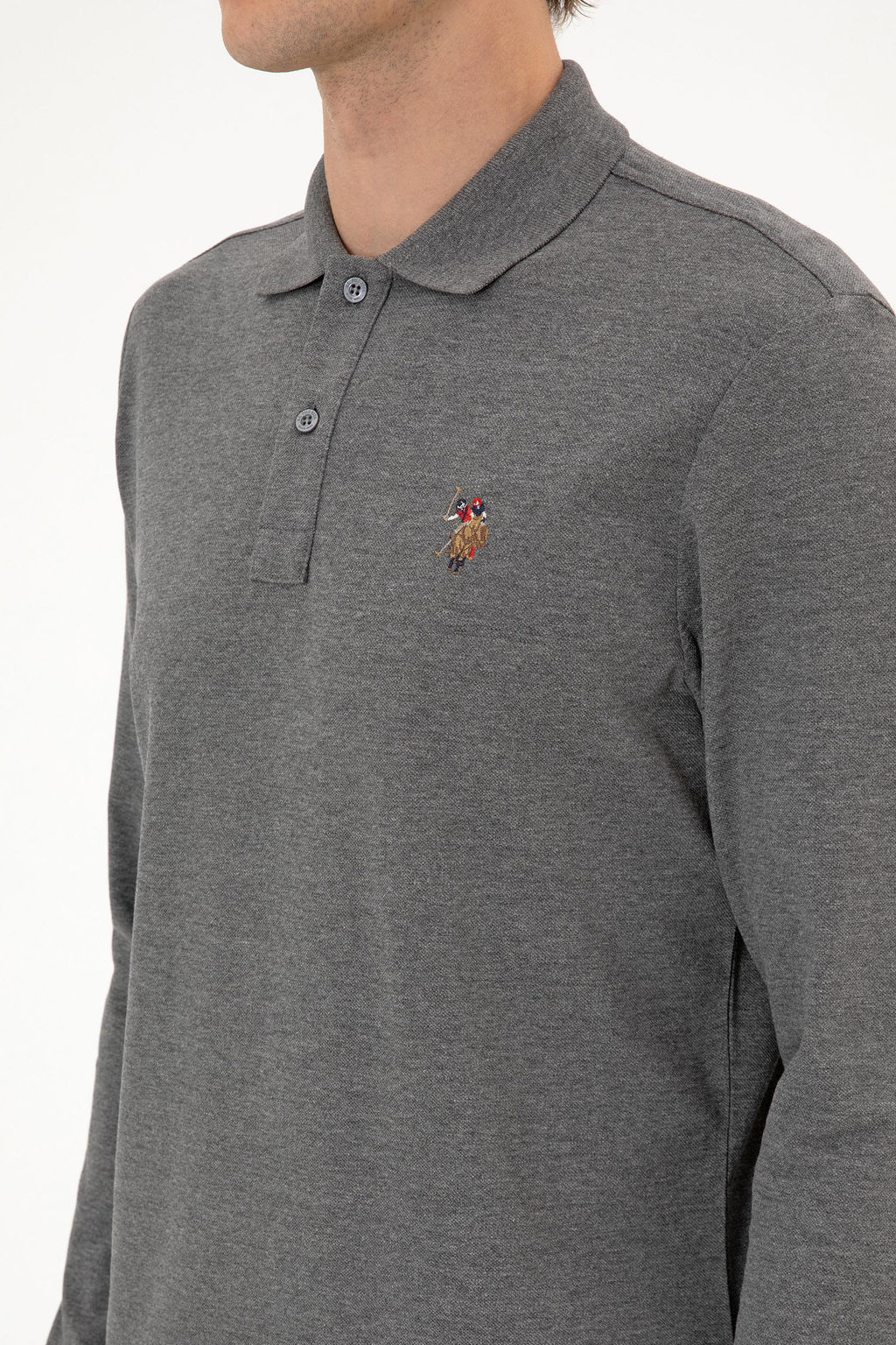 Erkek Antrasit Melanj Basic Sweatshirt Sepette S_rpriz _ndirim - U.s. polo assn фото 7
