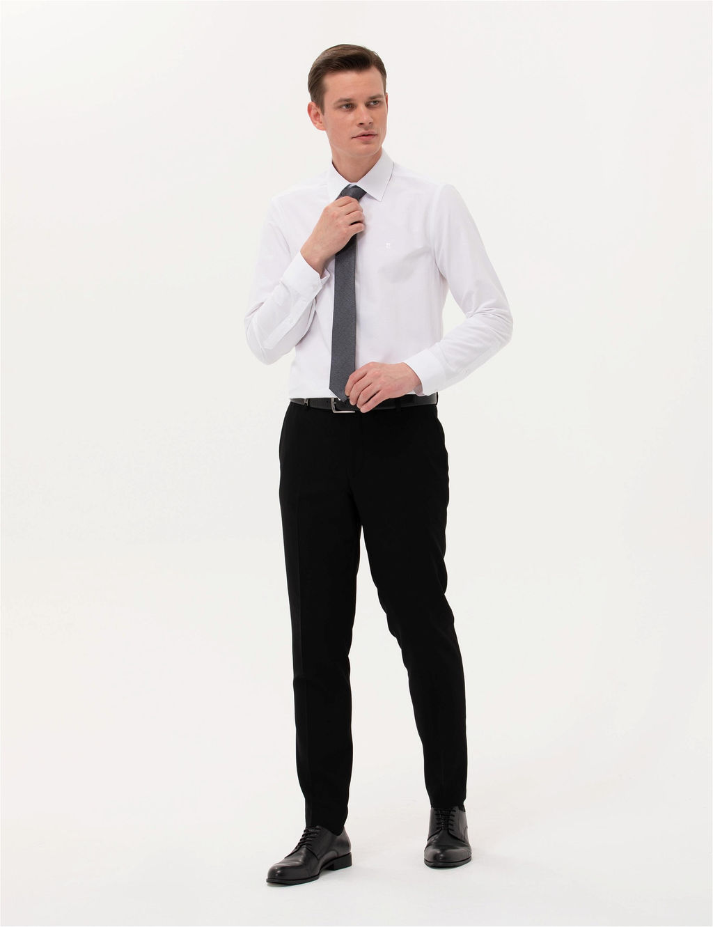 Beyaz Slim Fit Uzun Kollu Basic G_mlek