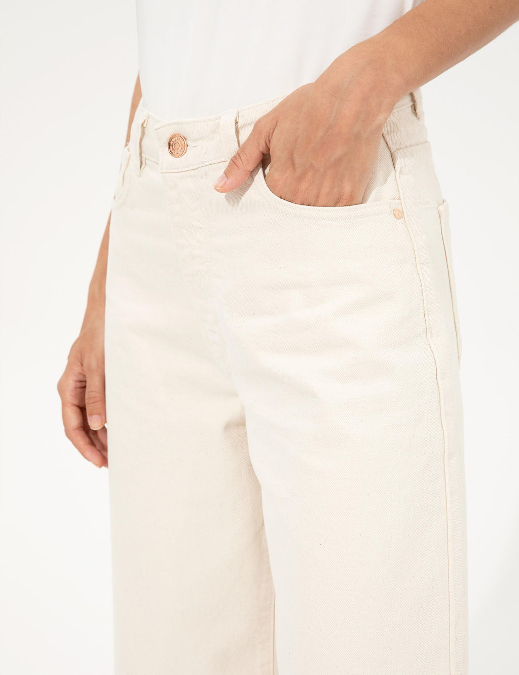 Bej Flare Cropped Jean Pantolon - Pierre cardin фото 6
