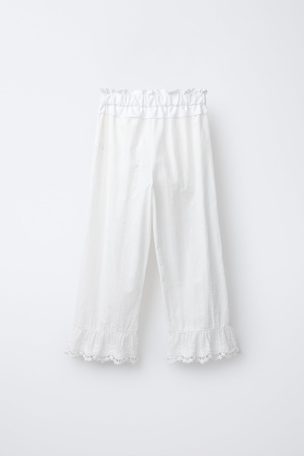PANTAL?N VOLANTE Y BORDADOS / Blanco - Zara фото 2