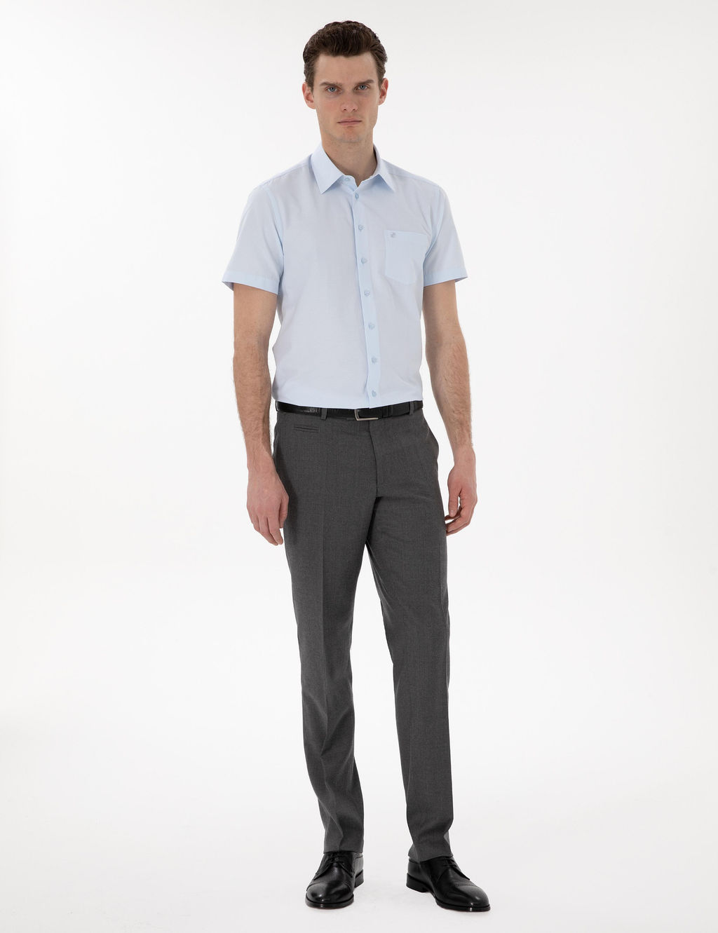 A__k Mavi Basic Regular Fit K_sa Kollu Cepli G_mlek