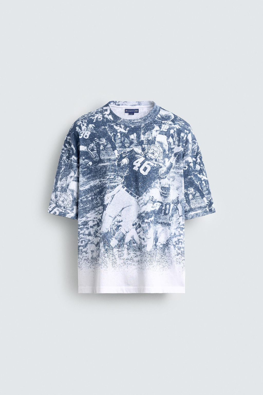 CHAMPION ® X ZARA AMERICAN FOOTBALL PRINT T-SHIRT  фото 7