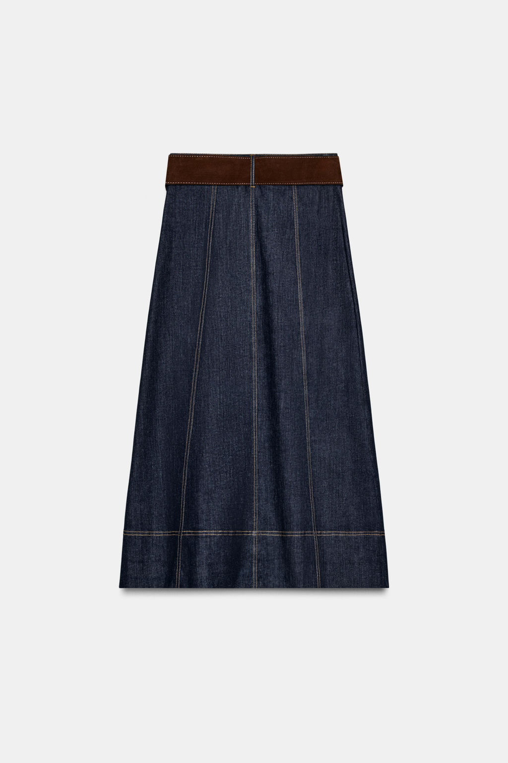 Z1975 BELTED DENIM WRAP MIDI SKIRT - Zara фото 8
