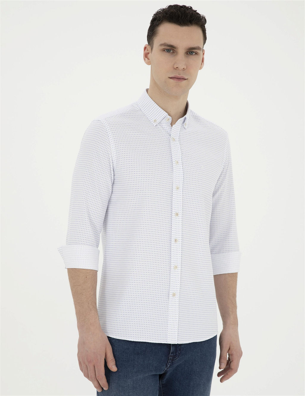 Saks Slim Fit Uzun Kollu G_mlek - Pierre cardin фото 3